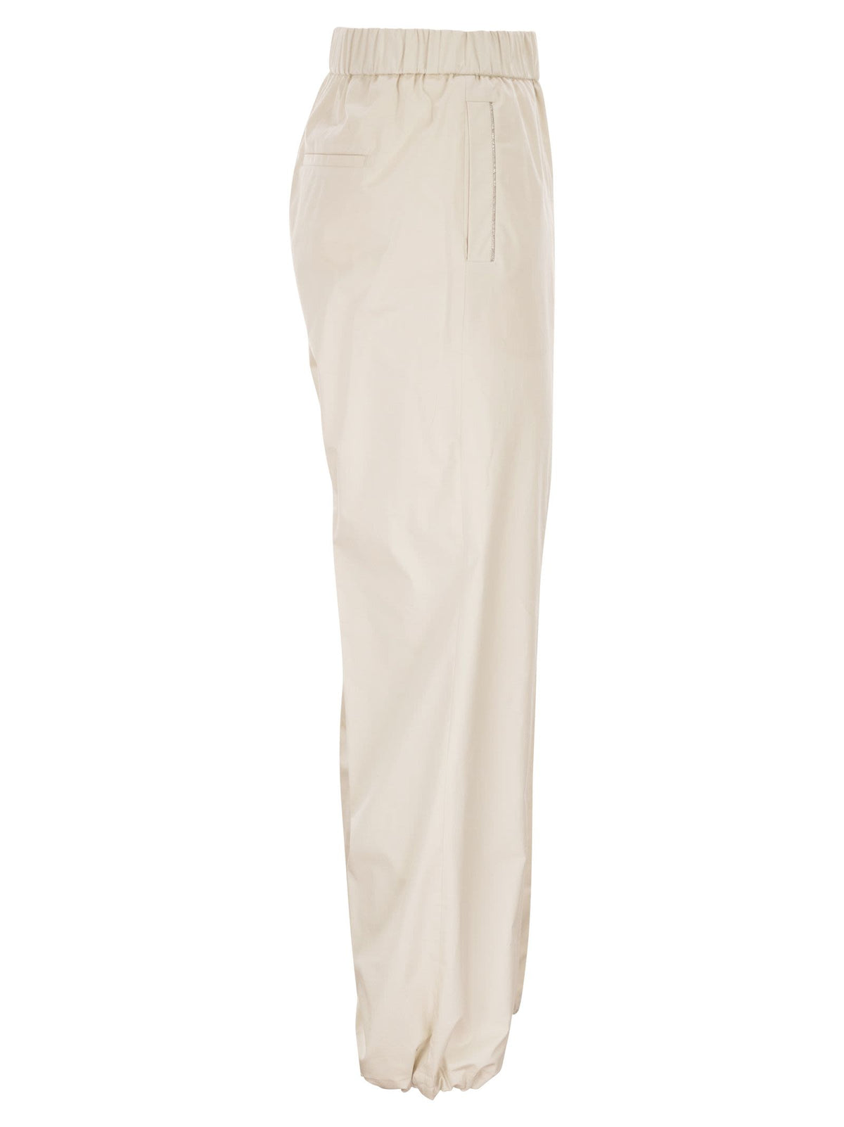 Peserico Women Loose-Fitting Stretch Cotton Trousers With Elasticated Waistband
