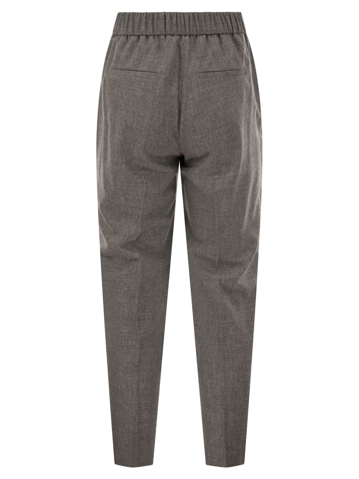 Peserico Women Virgin Wool And Cashmere Tapered Trousers With Elasticated Waistband