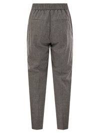 Peserico Women Virgin Wool And Cashmere Tapered Trousers With Elasticated Waistband