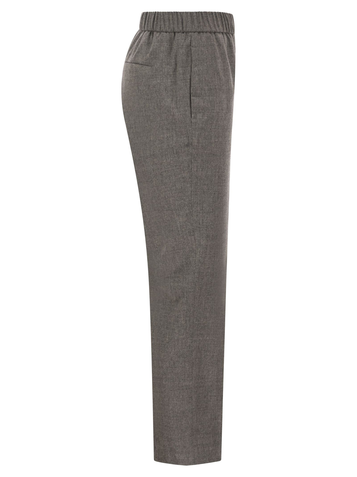 Peserico Women Virgin Wool And Cashmere Tapered Trousers With Elasticated Waistband