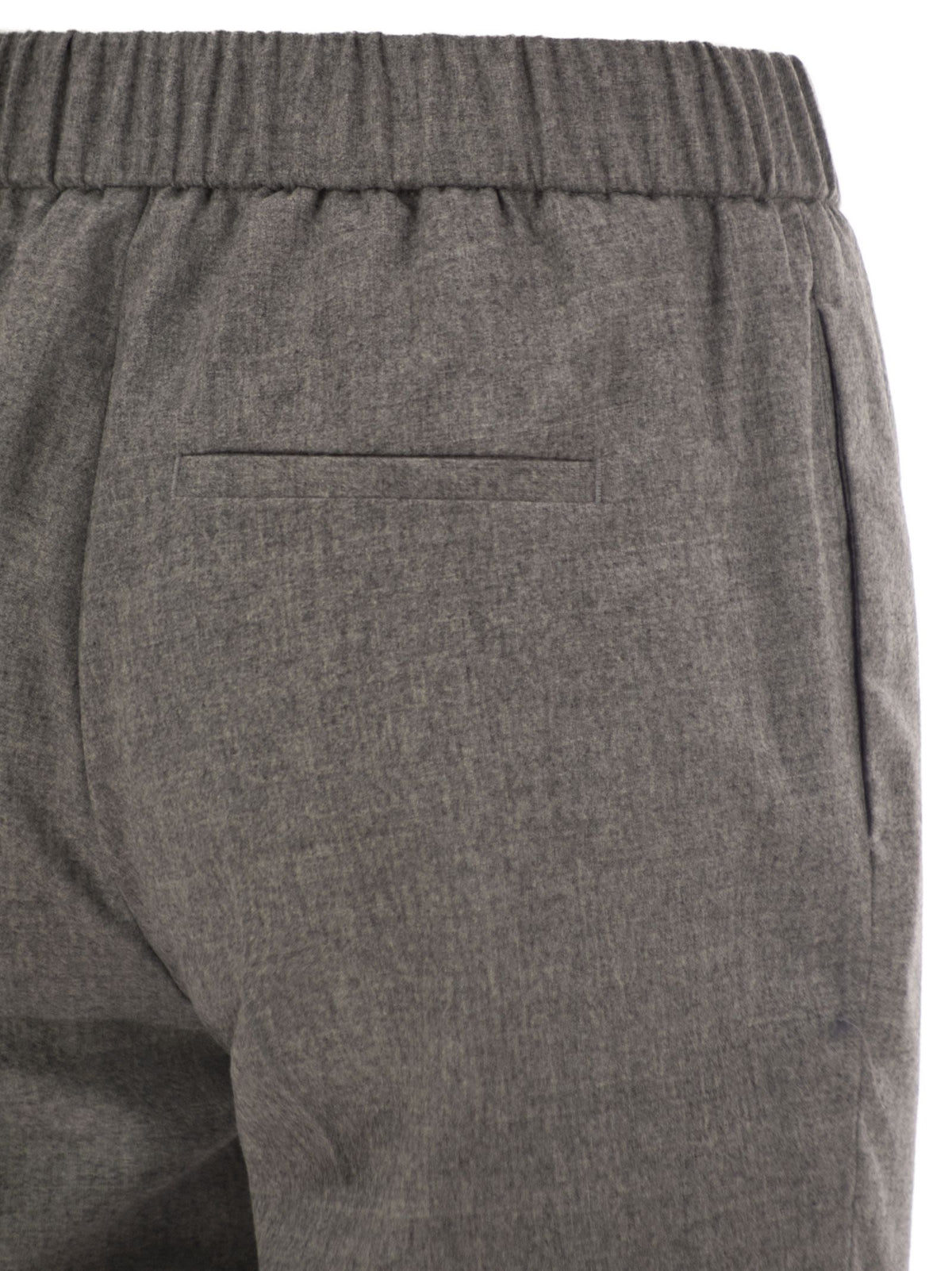 Peserico Women Virgin Wool And Cashmere Tapered Trousers With Elasticated Waistband