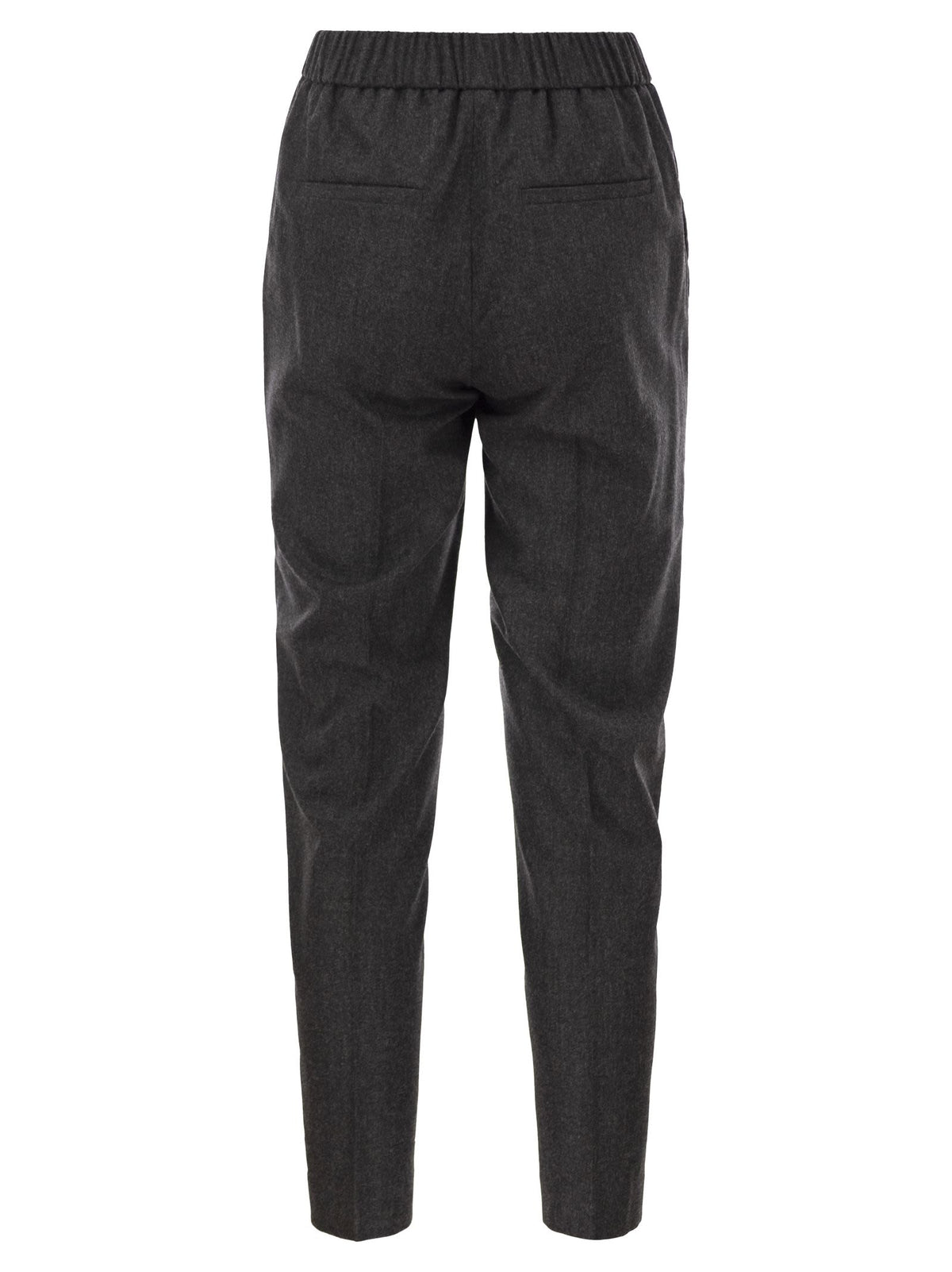 Peserico Women Virgin Wool And Cashmere Tapered Trousers With Elasticated Waistband