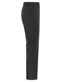 Peserico Women Virgin Wool And Cashmere Tapered Trousers With Elasticated Waistband