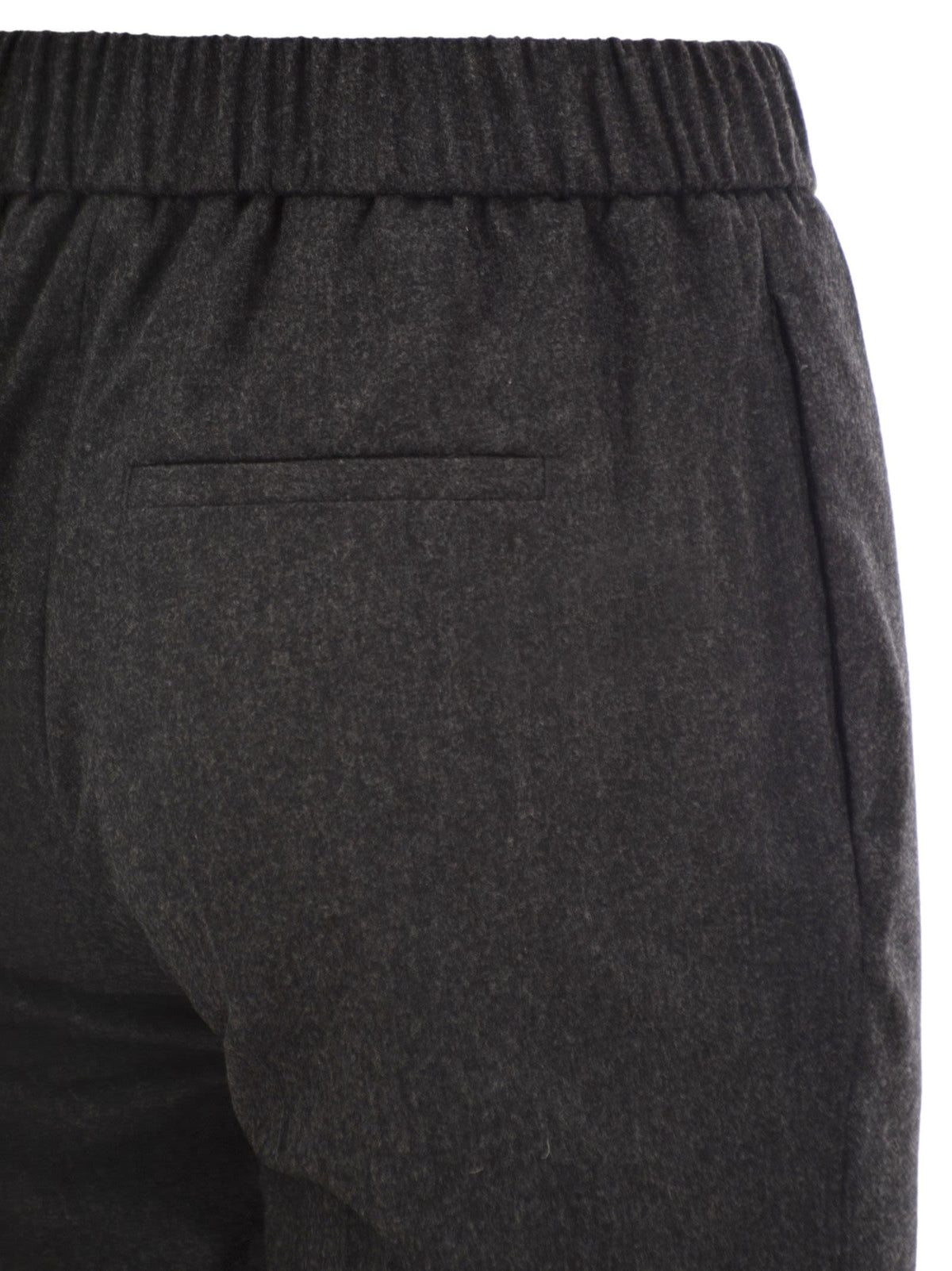 Peserico Women Virgin Wool And Cashmere Tapered Trousers With Elasticated Waistband