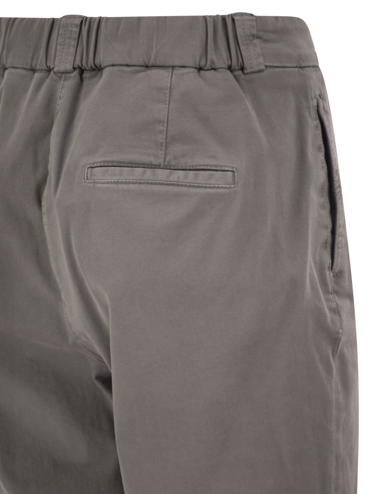 Peserico Women Stretch Cotton Tapered Trousers With Elasticated Waistband