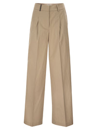 Peserico Women Tailored Trousers In Stretch Cotton With Pleats