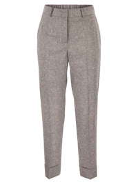 Peserico Women Wool Blend Flannel Trousers