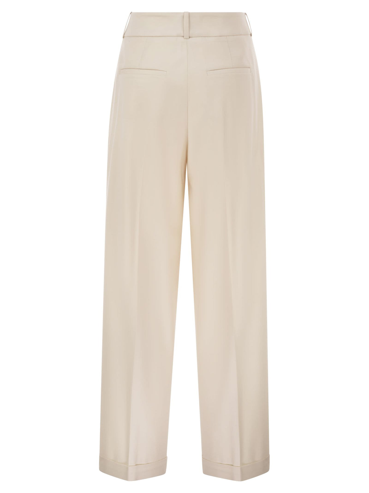 Peserico Women Tailored Virgin Wool Stretch Trousers With Front Pleats