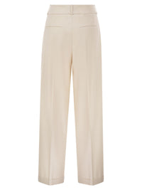 Peserico Women Tailored Virgin Wool Stretch Trousers With Front Pleats