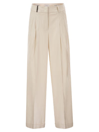 Peserico Women Tailored Virgin Wool Stretch Trousers With Front Pleats