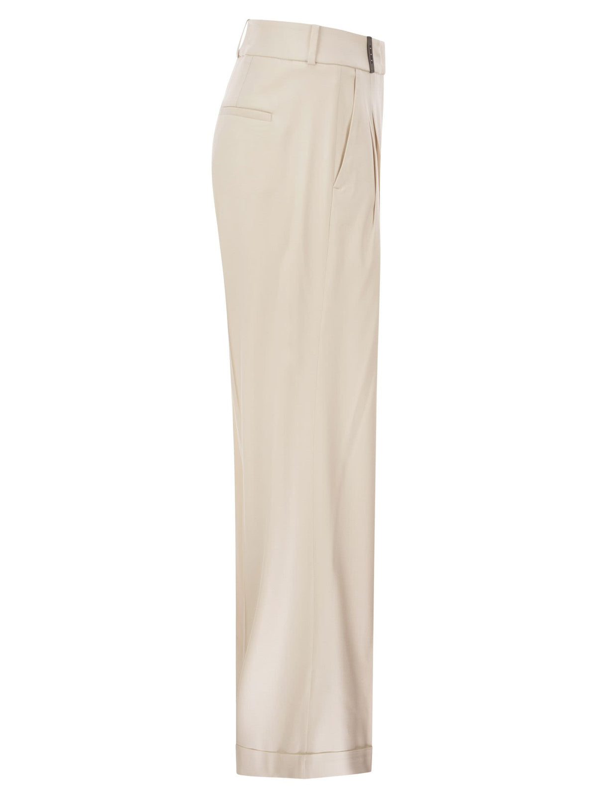 Peserico Women Tailored Virgin Wool Stretch Trousers With Front Pleats