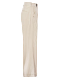 Peserico Women Tailored Virgin Wool Stretch Trousers With Front Pleats
