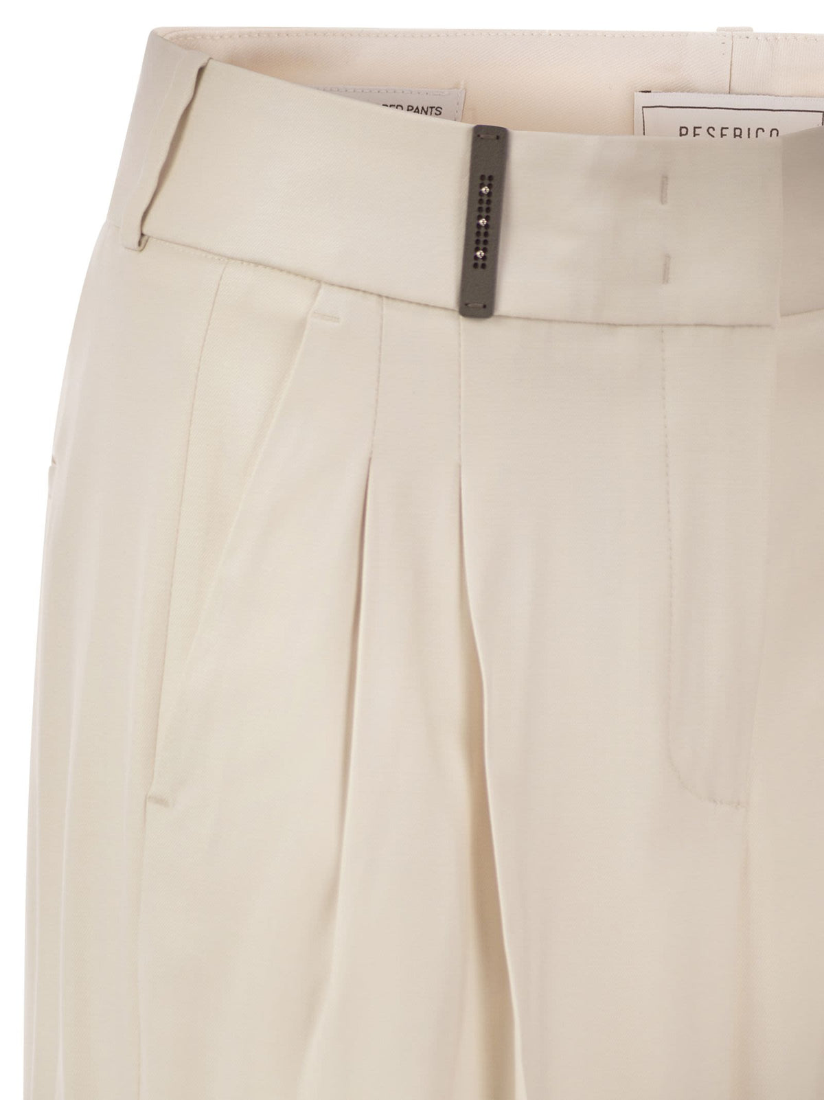Peserico Women Tailored Virgin Wool Stretch Trousers With Front Pleats