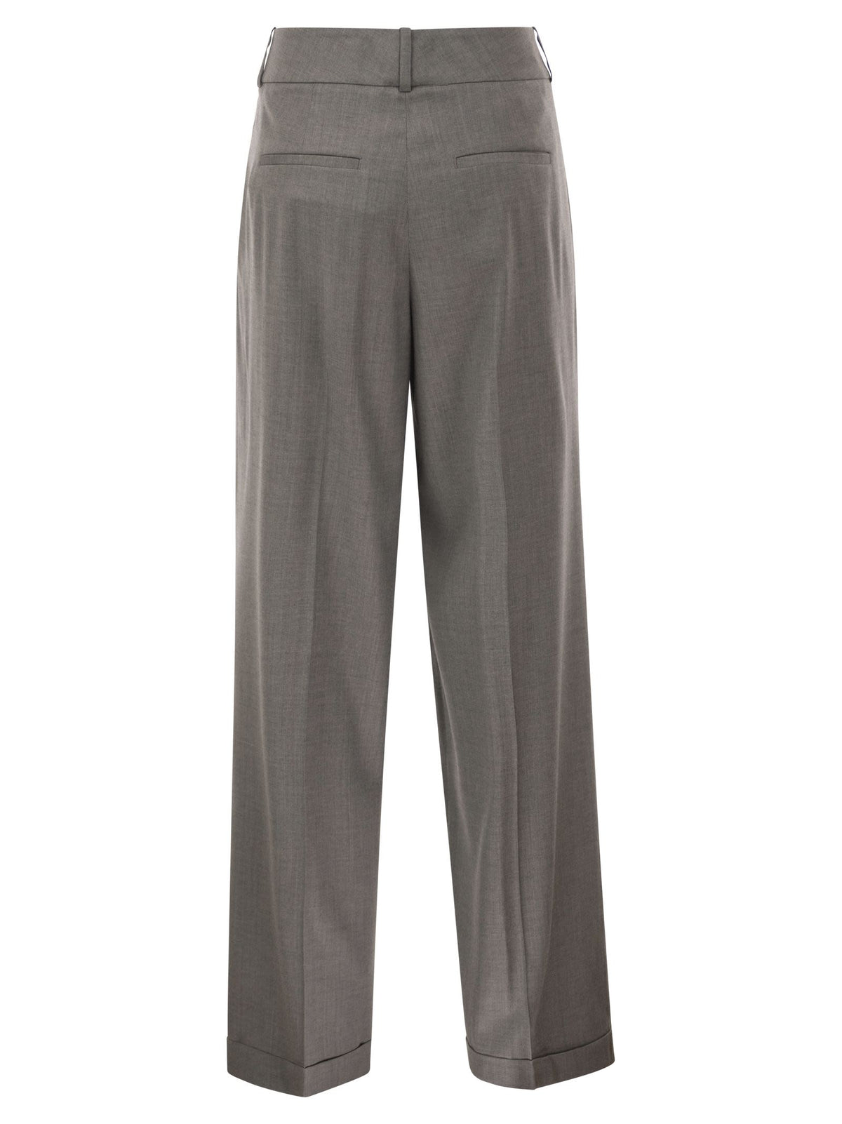 Peserico Women Tailored Virgin Wool Stretch Trousers With Front Pleats