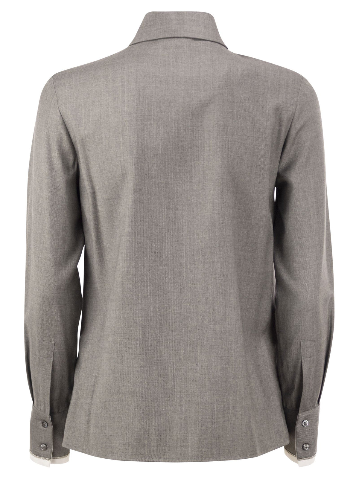 PESERICO Peserico Women Stretch Virgin Wool And Viscose Shirt With Shimmering Cuff Detail