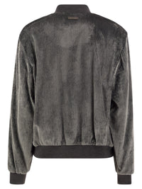 Peserico Women Stretch Corded Velvet Bomber Jacket With Silk Details