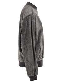 Peserico Women Stretch Corded Velvet Bomber Jacket With Silk Details