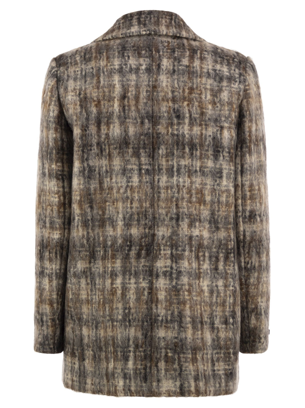 Peserico Women Double-Breasted Mohair-Blend Checked Blazer