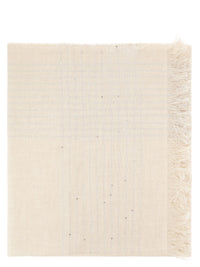 Peserico Women Virgin Wool Scarf With Check Pattern, Sequins And Lurex Details