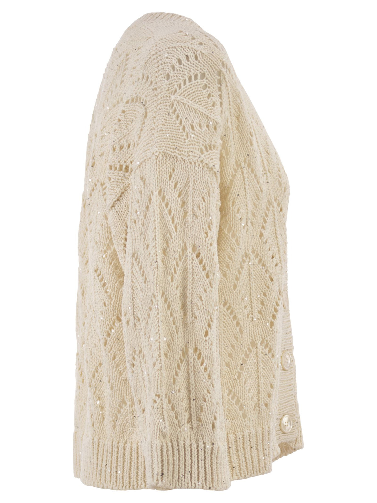 Peserico Women Cotton Cord Cardigan With Sequins