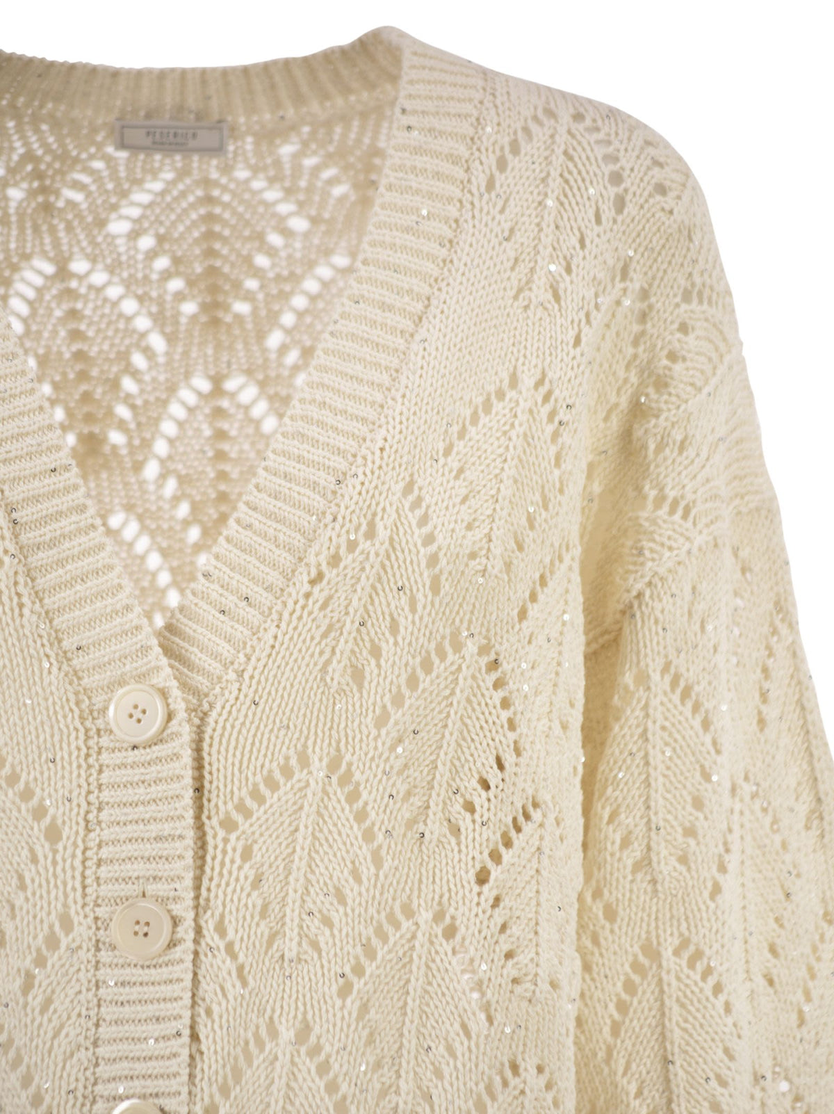Peserico Women Cotton Cord Cardigan With Sequins
