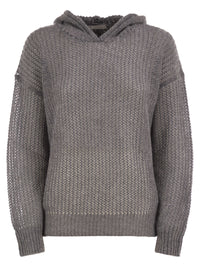 Peserico Women Hooded Open-Knit Jumper With Sequins