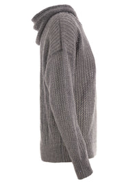 Peserico Women Hooded Open-Knit Jumper With Sequins
