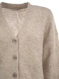 Peserico Women V-Neck Knitted Cardigan With Sequins