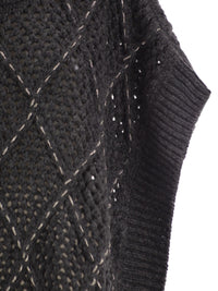 Peserico Women Virgin Wool Openwork Knit Roll-Neck Poncho