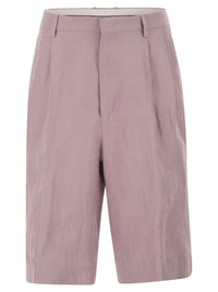 Tagliatore Women Tailored Linen Bermuda Shorts