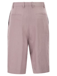 Tagliatore Women Tailored Linen Bermuda Shorts