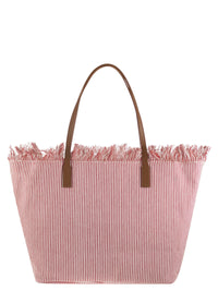 MC2 SAINT BARTH Mc2 Saint Barth Women City Shopper Bag With Stripes And Embroidered Logo