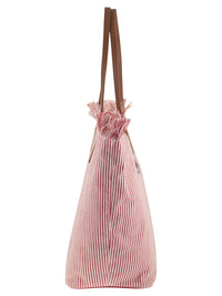 MC2 SAINT BARTH Mc2 Saint Barth Women City Shopper Bag With Stripes And Embroidered Logo