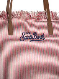 MC2 SAINT BARTH Mc2 Saint Barth Women City Shopper Bag With Stripes And Embroidered Logo