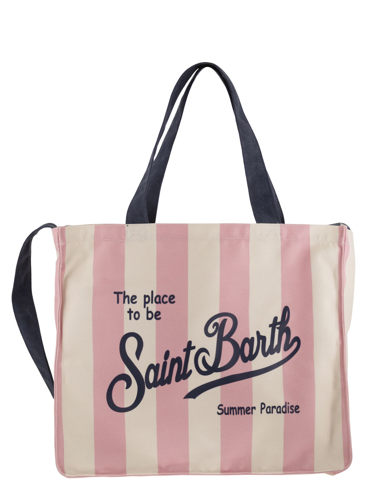 Mc2 Saint Barth Women Striped Shopping Bag With Saint Barth Logo