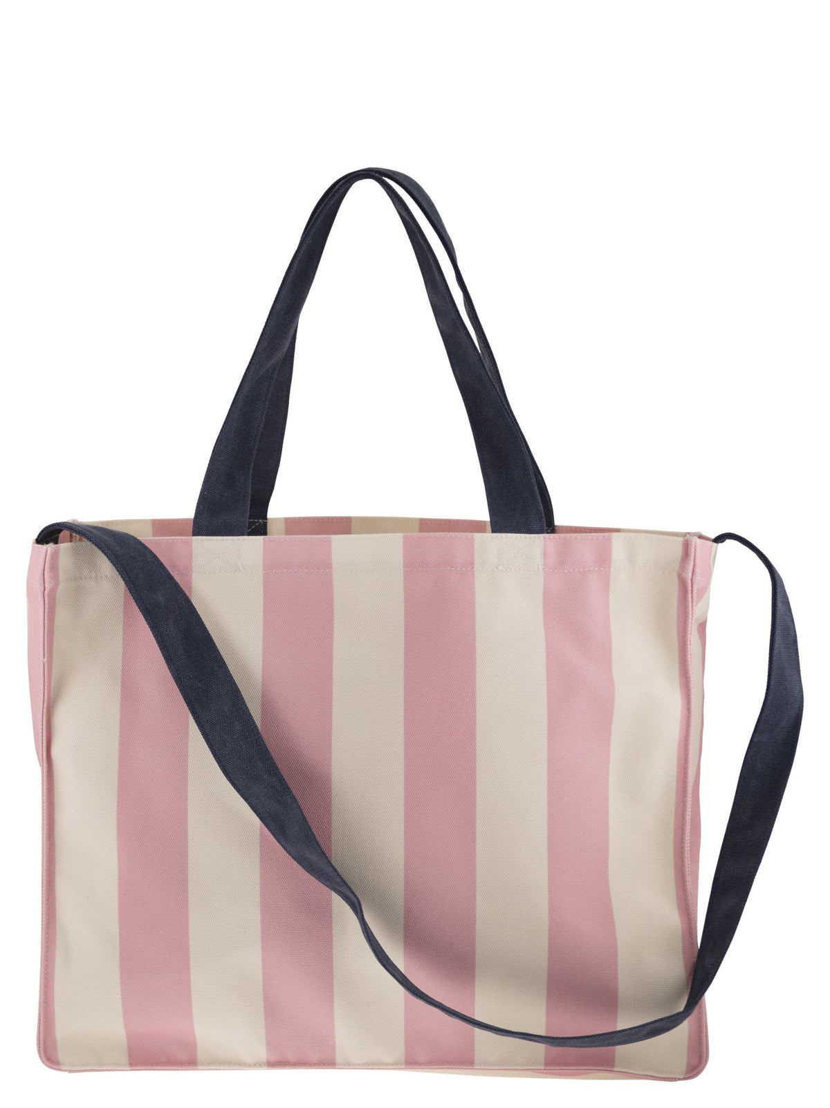 Mc2 Saint Barth Women Striped Shopping Bag With Saint Barth Logo