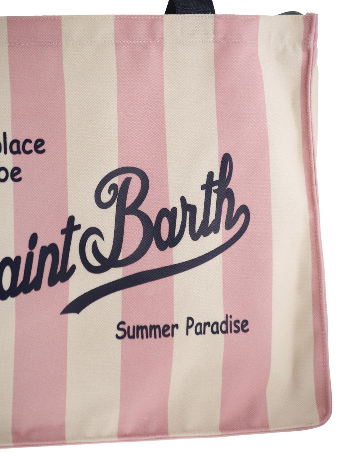 Mc2 Saint Barth Women Striped Shopping Bag With Saint Barth Logo