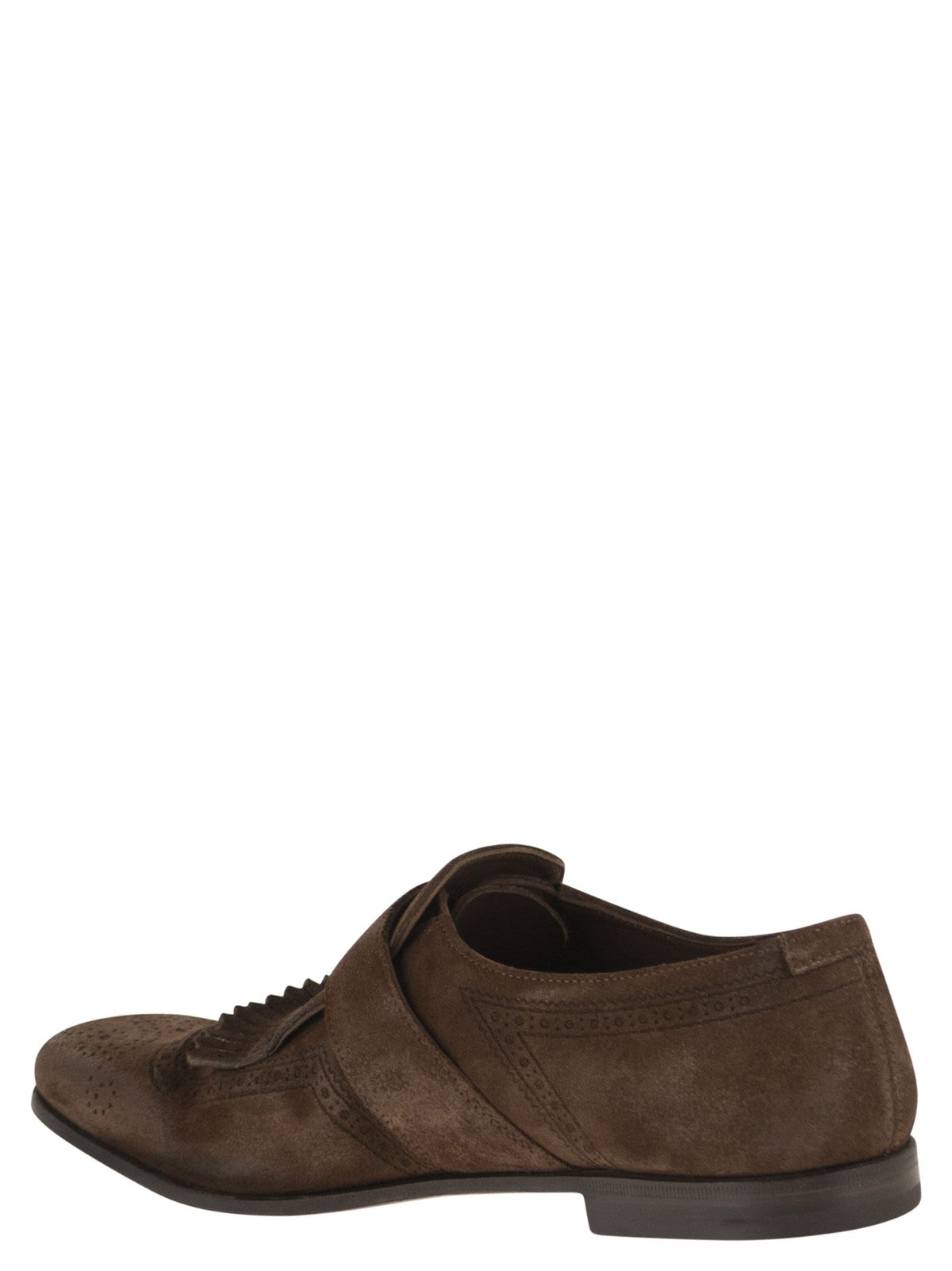 Church's Men Shanghai - Suede Monk Strap With Fringe Detail