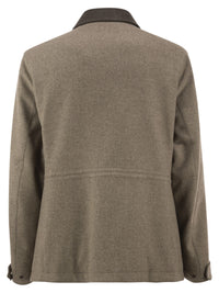 Montecore Men Virgin Wool Field Jacket With Alcantara Details