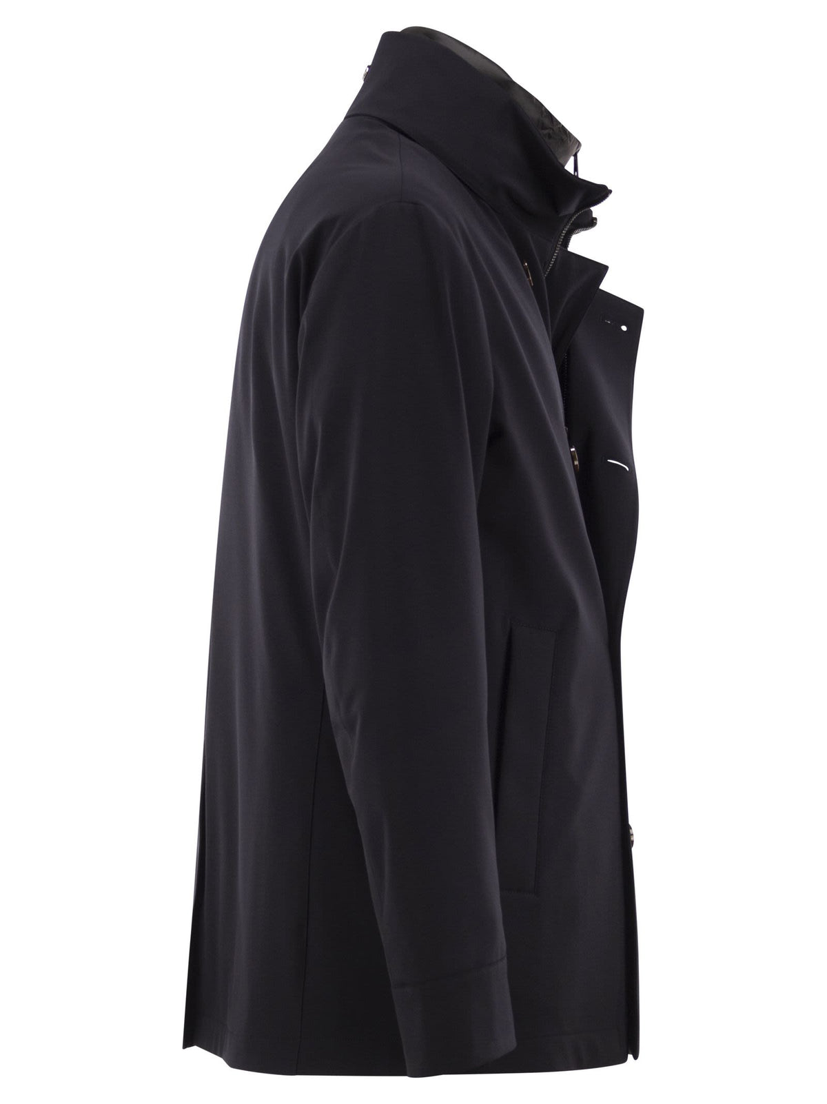 Montecore Men Double-Breasted Technical Fabric Jacket With Detachable Inner Bib