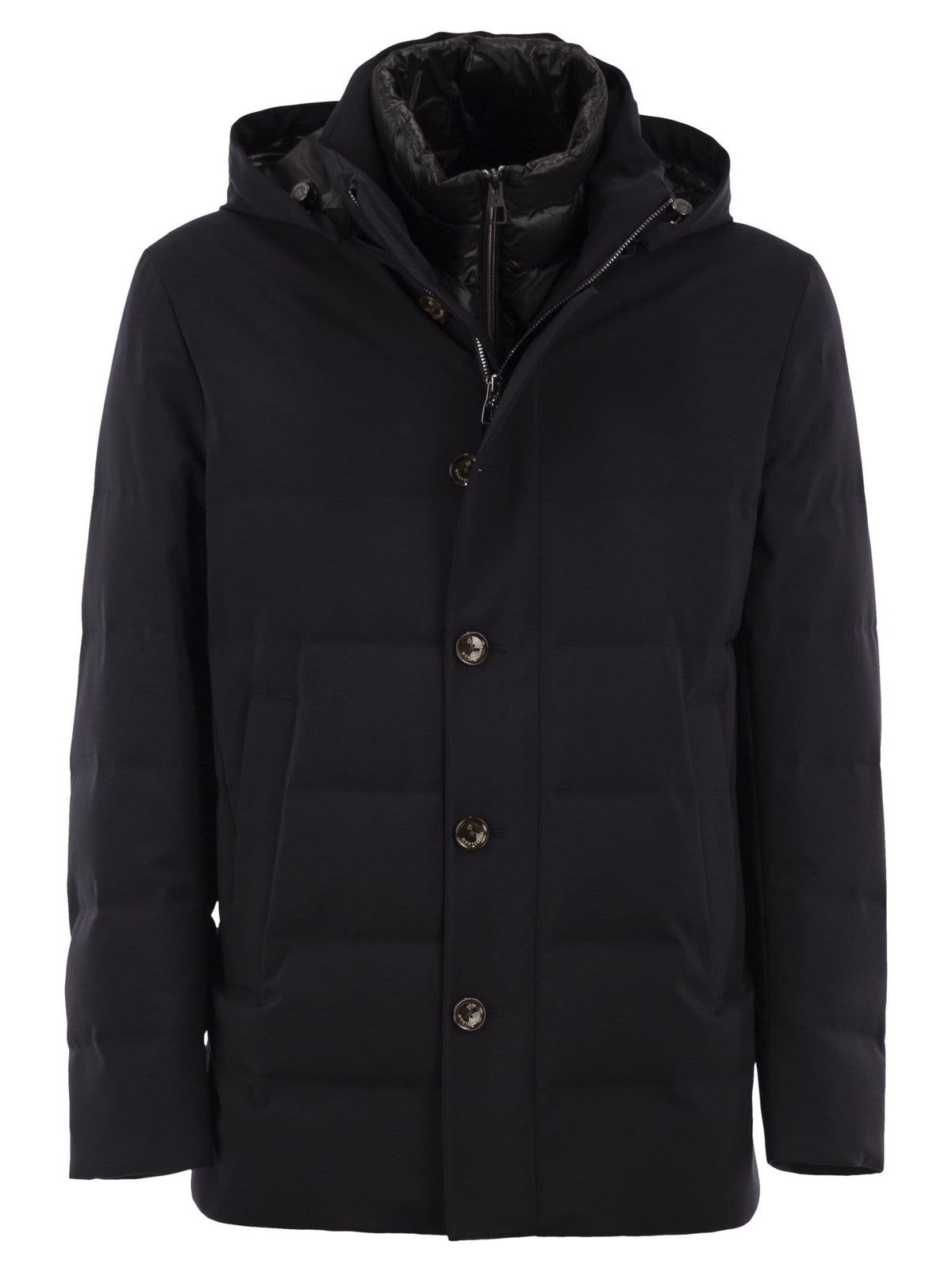 Montecore Men Hooded Down Jacket With Detachable Inner Bib