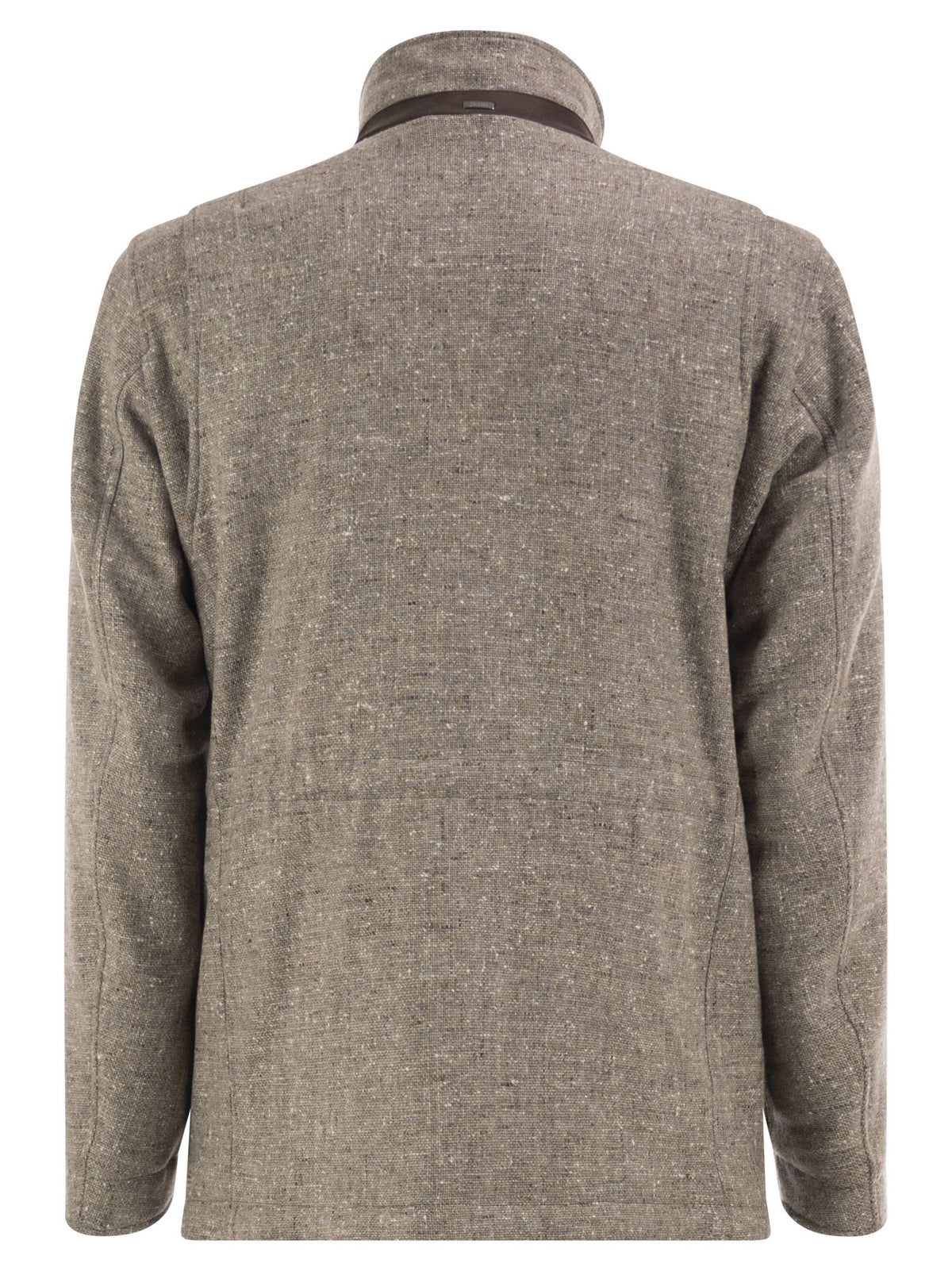 Herno Men Virgin Wool Field Jacket With Concealed Hood