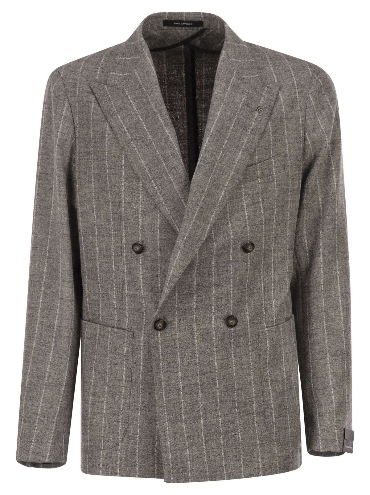Tagliatore Men Double-Breasted Jacket In Alpaca And Linen