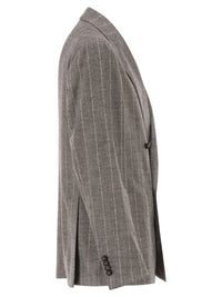 Tagliatore Men Double-Breasted Jacket In Alpaca And Linen