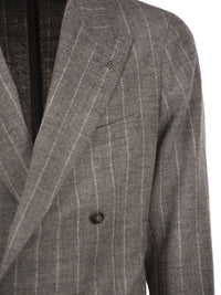 Tagliatore Men Double-Breasted Jacket In Alpaca And Linen