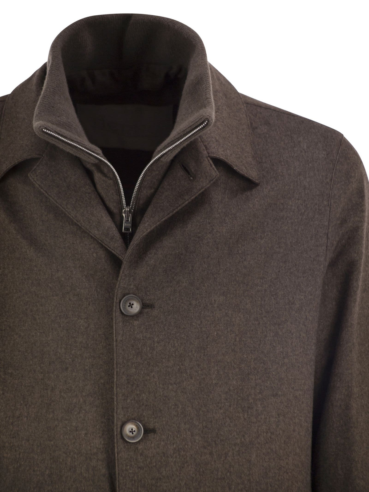 Herno Men Silk And Cashmere Tailored Jacket With Removable Inner Bib