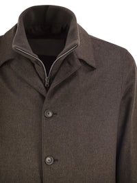 Herno Men Silk And Cashmere Tailored Jacket With Removable Inner Bib