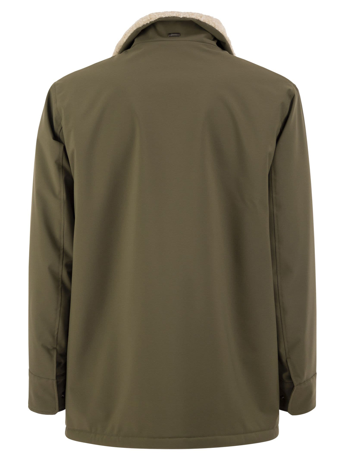 Herno Men Soft Shell Coat With Shearling-Effect Lining