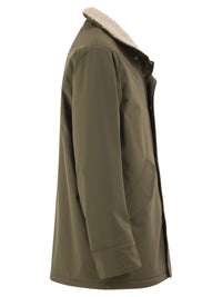 Herno Men Soft Shell Coat With Shearling-Effect Lining