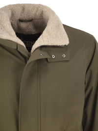 Herno Men Soft Shell Coat With Shearling-Effect Lining